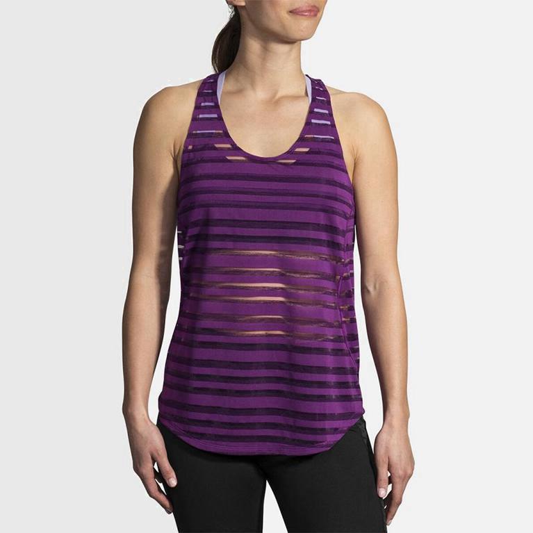 Brooks Hot Hardlooptanktop voor Dames Paars (HXFIM-3806)